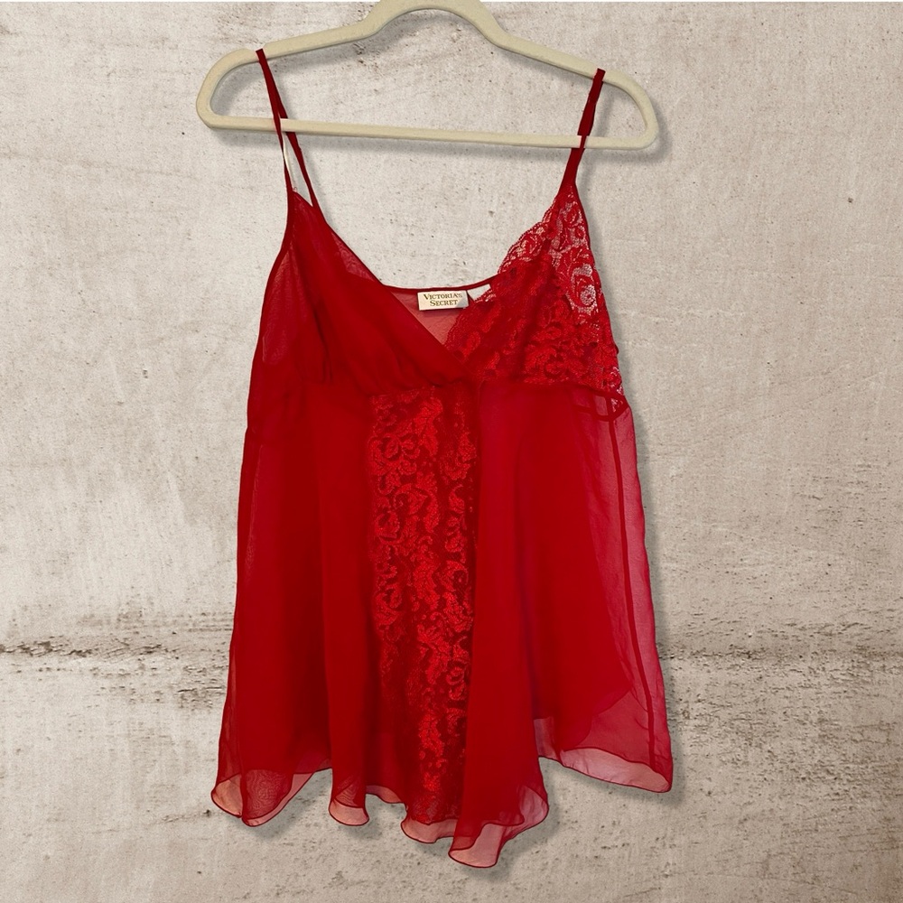 Vintage Victoria’s Secret Gold Label Red Babydoll